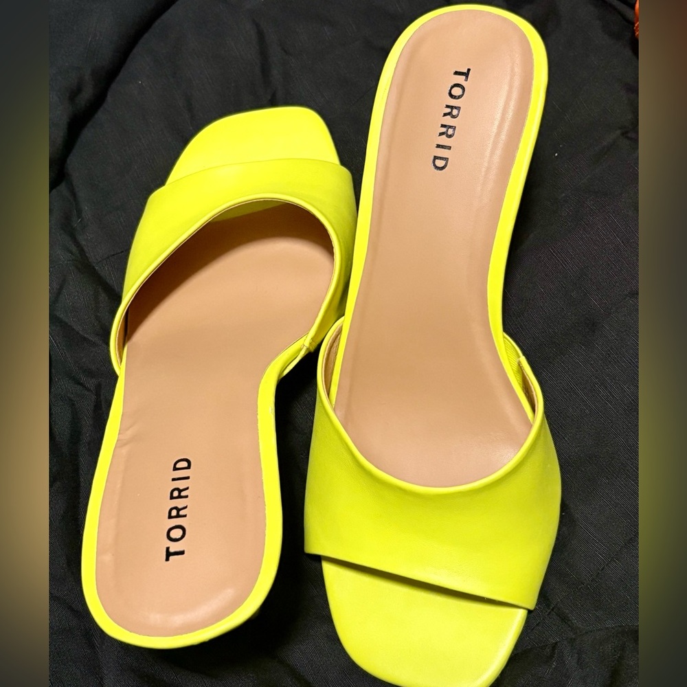 Torrid Bright Yellow Slide Sandals